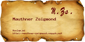Mauthner Zsigmond névjegykártya