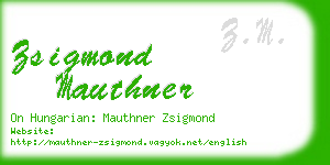 zsigmond mauthner business card